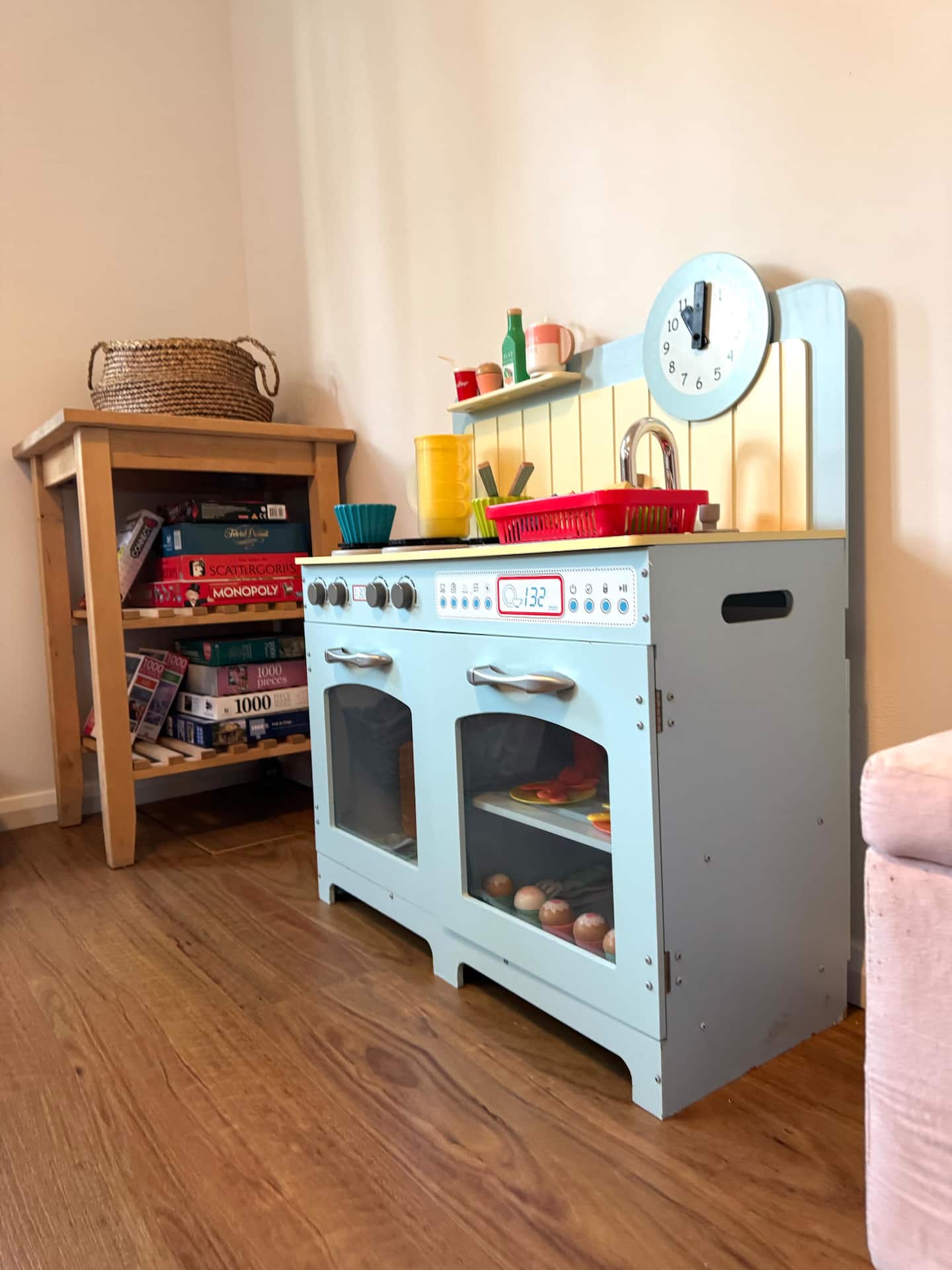 Kids' retreat with sofa bed and toys