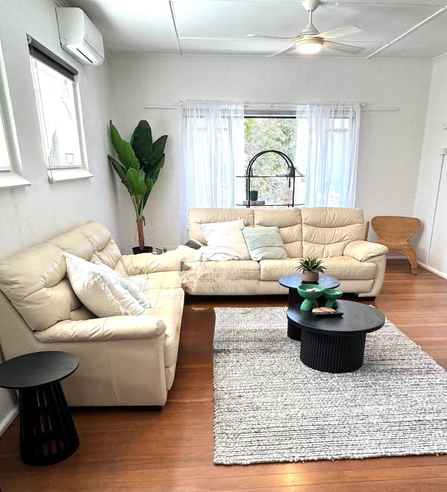 Living room with couch and smart TV